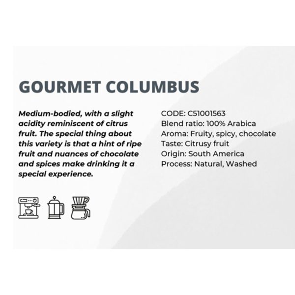 استمتع بتجربة قهوة راقية مع هاوسبراندت جوميه كولومبوس (Hausbrandt Gourmet Columbus)، مزيج فاخر من حبوب الأرابيكا النقية 100٪ القادمة من جنوب أمريكا، تم تحميصها بعناية لتمنحك توازناً مثالياً بين النكهة والرائحة. تمتاز هذه القهوة بجسم متوسط وحموضة خفيفة تشبه الحمضيات، مع لمسة من نكهات الفواكه الناضجة، وتلميحات من الشوكولاتة والتوابل، لتمنحك تجربة فريدة لا تُنسى في كل رشفة. القهوة مناسبة لمختلف طرق التحضير سواء باستخدام ماكينة الإسبريسو أو المكبس الفرنسي أو الماكيتا التقليدية. تمت معالجتها بطرق الـ Natural و الـ Washed Process لضمان نقاء الطعم وثبات الجودة في كل مرة. ✨ المميزات: